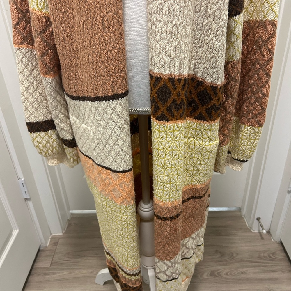 Free People Patchwork Long Open-Front Cardigan — … - image 3